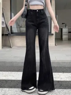 SHEIN DAZY ロングフレアレッグジーンズ フレアデニム Mのサムネイル