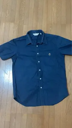 A BATHING APE 半袖ワークシャツ ネイビーのサムネイル