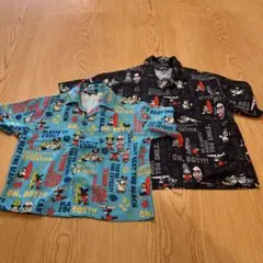 ミッキー・ドナルド 半袖アロハシャツ 2枚セット