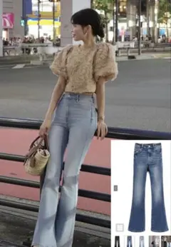 GRL ハイウエストフレアデニムパンツ[cu498]のサムネイル