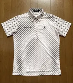 ルコックゴルフ菱小紋半袖ボタンダウンシャツL