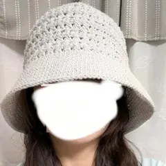 バケットハット　コットン　ハンドメイド　ライトグレーのサムネイル