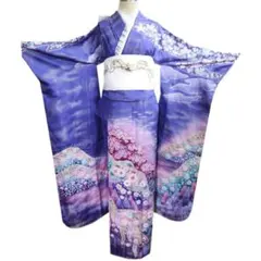 美品】振袖6点セット168cm□帯新品成人式振袖フルセット正絹ベロアGT54 