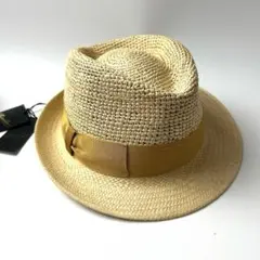 未使用新品 ボルサリーノ 高級パナマハット 中折れハット 56（S