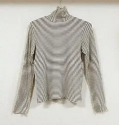 GU　ボーダー タートルネック 長袖トップス 　カットソー　Mサイズ