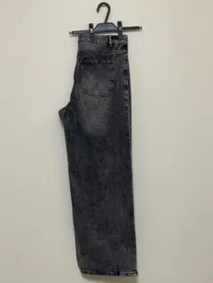 ダークグレー ワイドレッグデニム