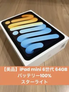 【美品】iPad mini 6世代 64GB バッテリー100%