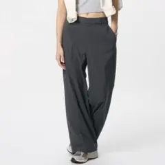 UNIQLO ユニクロ　感動ワイドパンツ　ワイドシルエット　ダークグレー　L