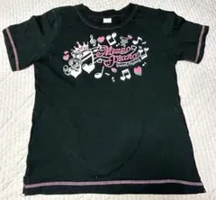 メゾピアノ べリエちゃん 希少 ブラック ピンク 黒 半袖 シャツ 平成 女児