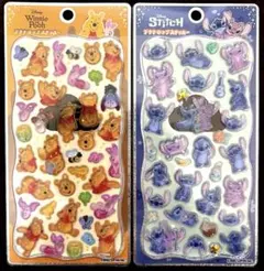 【正規品】プチドロップステッカー　プーさん　スティッチ　ディズニー