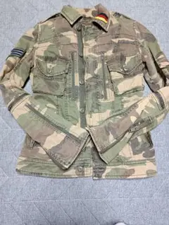 迷彩フリース裏地付きジャケット