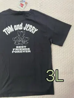トム＆ジェリー タフィ Tシャツ 半袖 ブラック 大きいサイズ 3L XXL