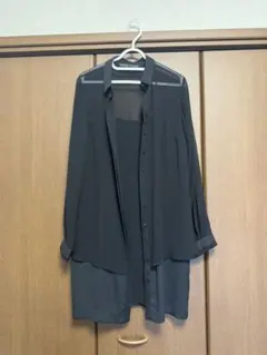 ZARA BASIC シャツ ブラック 長袖のサムネイル
