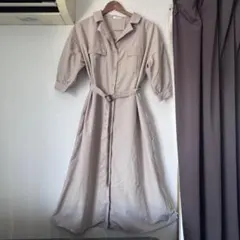【美品】ロングワンピース S ベージュ　夏 春 秋