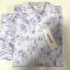 【新品】GUNZE 婦人パジャマ 上下セット 花柄 パープル Mサイズのサムネイル