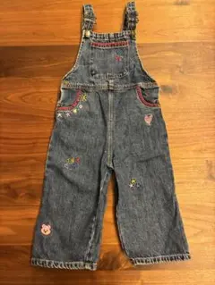 ZARA kids デニム　オーバーオール　刺繍入りのサムネイル