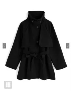 新品未使用 GRL リボンベルト付きスタンドカラーミドル丈コート［ze909］