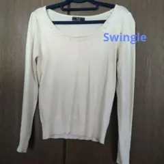 Swingle クリーム色 ビーズ装飾 長袖ニットのサムネイル