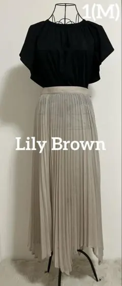 試着のみLily Brown リリーブラウン ロングプリーツスカート ベージュMのサムネイル