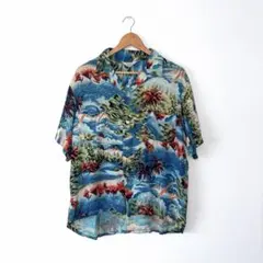 Penney's レーヨン アロハシャツ 総柄 ハワイアン 半袖 日本製 - メルカリ
