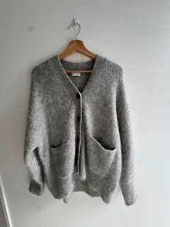 アルパカシャギー Vネックカーディガン