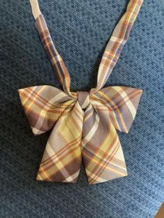 チェック柄　プリーツスカート　リボンセット　コスプレ　制服　チェックスカート