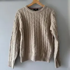 BEAMS HEART ケーブルニット セーター S ベージュ