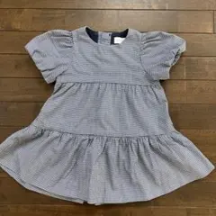 ZARA ネイビー・ホワイト チェック ワンピース 12-18ヶ月のサムネイル