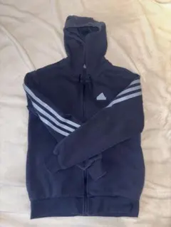 adidas ネイビー フルジップパーカー
