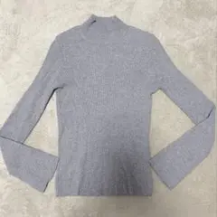 GRL Sサイズ ハイネック リブニット 長袖 グレー