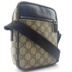 美品　GUCCI　ショルダーバック　PVC　GGスプリーム　斜め掛け　ベージュ