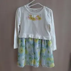 ニットプランナー 花柄長袖ワンピース 100cm