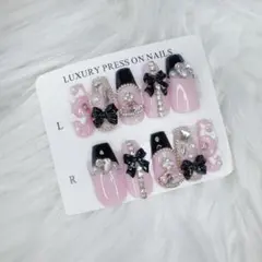 ♡ 量産型 地雷 ピンク ギャル　ゴテゴテ　盛り　ネイルチップ 現品 ♡