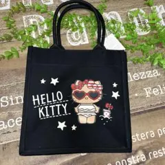 日焼けキティトートバッグ　キティバッグ　日焼けキティちゃんトートバッグブラック