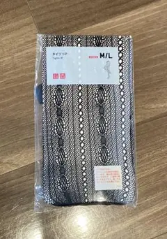 【ユニクロ】タイツ　ラッセルフラワー　ブラック【M/L】