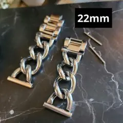 22mm シルバーチェーンバンド ステンレス