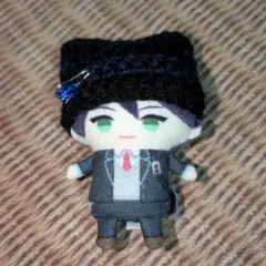 《黒×濃青》にじぱぺっと ぬい服 猫耳ニット帽 安全ピン 星