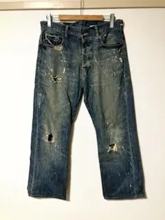 Vintage 90s アバクロ ダメージ ペンキ加工 デニム