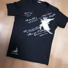 早い者勝ち！トルネードマート Vネック Tシャツ メッセージプリント刺繍、銀箔のサムネイル