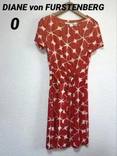 ダイアンフォンファステンバーグ ワンピース 0 シルク 総柄 S グラデーション