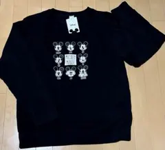 【タグ付き未使用】Disney ミッキー　トレーナー　4L ブラック　裏起毛あり