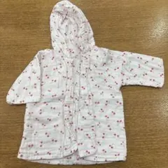 PG GAUZE さくらんぼ柄 フード付きおくるみ 90