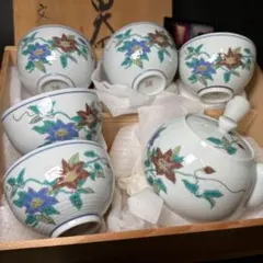 【新品未使用】九谷焼 茶器 セット 文山造 急須 湯呑 茶道具 煎茶器