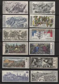 チェコスロバキア超大型切手12種セット