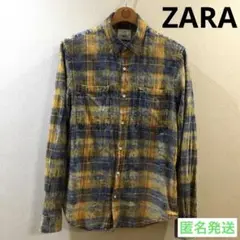 ZARA メンズシャツ　M チェック柄　匿名発送