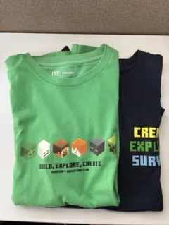 マインクラフト　ユニクロ　Tシャツ　２枚セット160cm 綿100% マイクラ