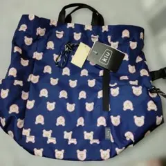 新品✯KIU×studio CLIP　撥水マルチWAYバッグ 巾着　ネイビーのサムネイル