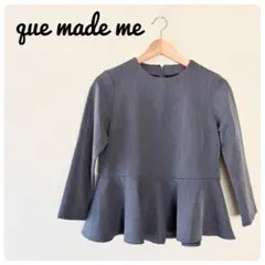 極美品‼que made me レディース　グレー ペプラムトップスカットソーS