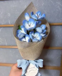 ネモフィラ　モールフラワー　ブーケ　枯れないお花