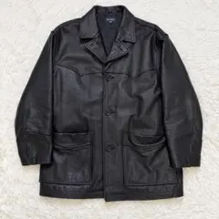 極美品/希少サイズXL】ビームス シープレザー カーコート 黒 野村訓市 